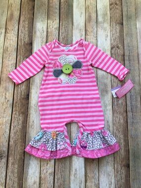 NWT Peaches and Cream Striped Romper